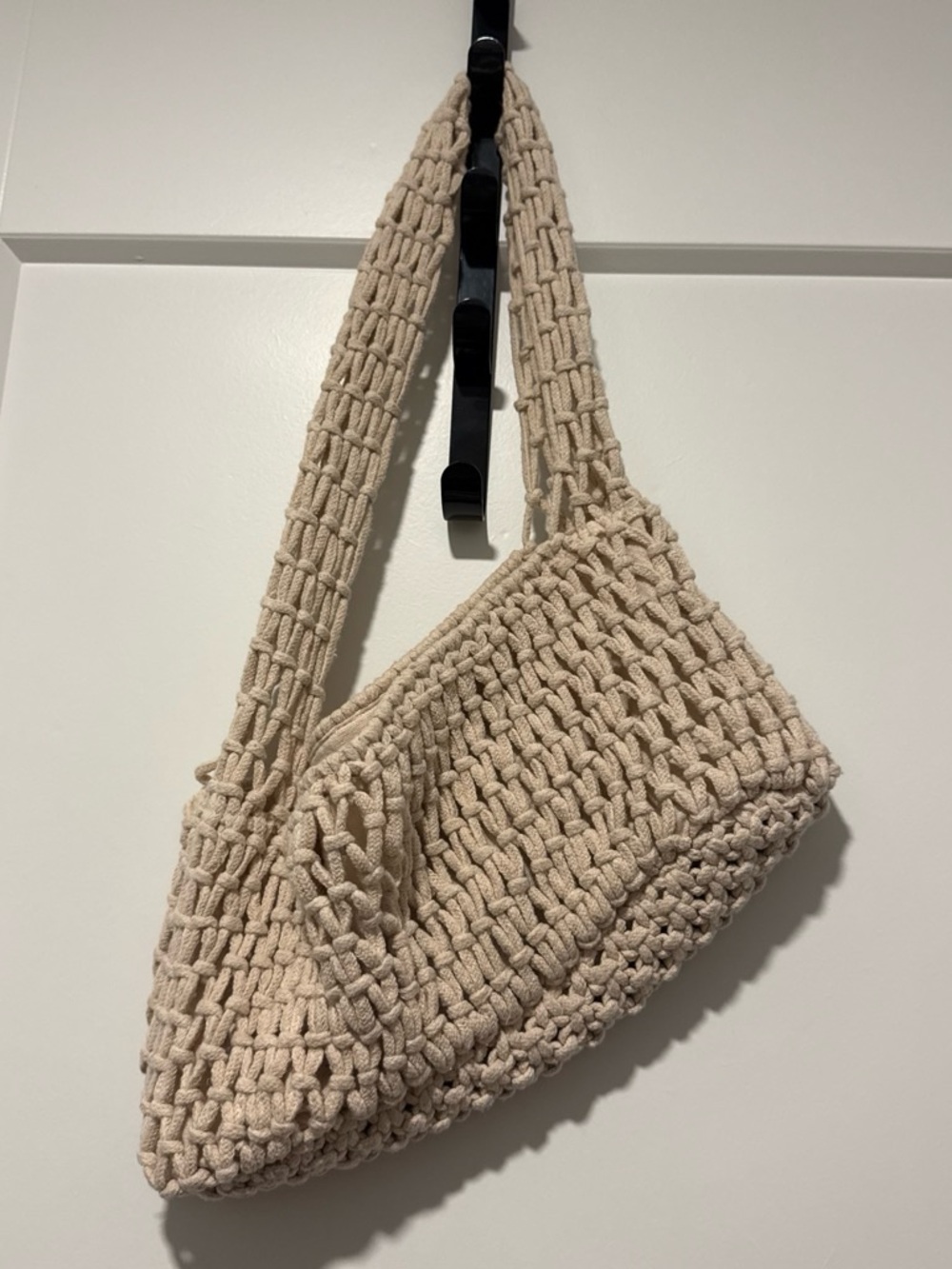 Pull&Bear Beige Crochet Shoulder Bag